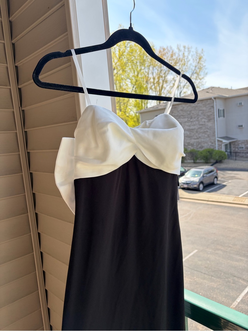 🆕🖤🤍City Studio Black & White Mermaid Gown Formal Evening Dress Size 5/6 - Picture 7 of 16